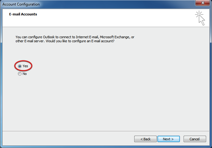Configure Email Account - Outlook 2010